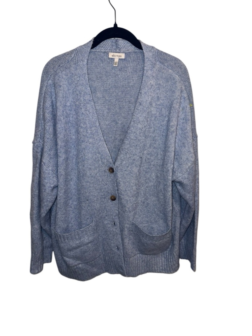 Anthro Ella Moss Blue Button Front Cardigan XL Soft Cozy Sweater - Picture 3 of 5